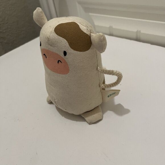 Panda Crate Baby Mooing Cow Educational Shaker Sound Stuffed Canvas Toy 6” - Picture 5 of 10